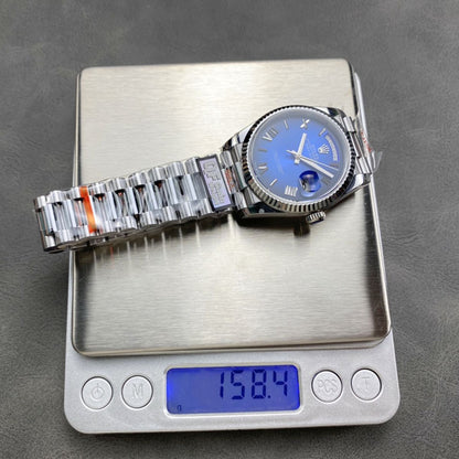 Regency Weekday 36 mm Weekday Fluted Bezel Blue ombre Dial 128239 8307