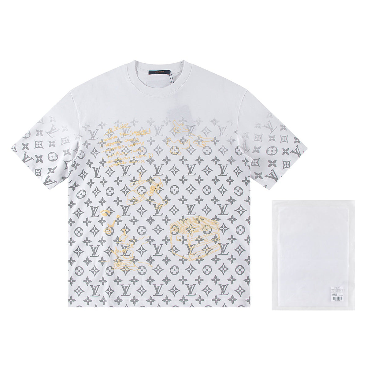 Full print splicing patch embroidery t-shirt