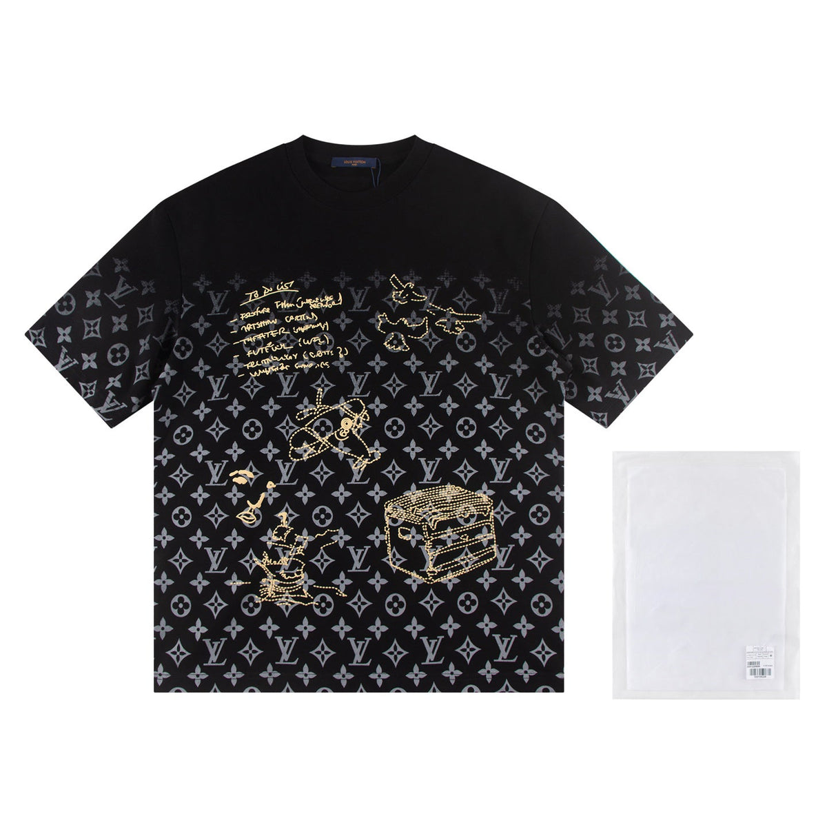 Full print splicing patch embroidery t-shirt