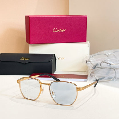 2026 Color change upon exposure to light metal clear sunglasses