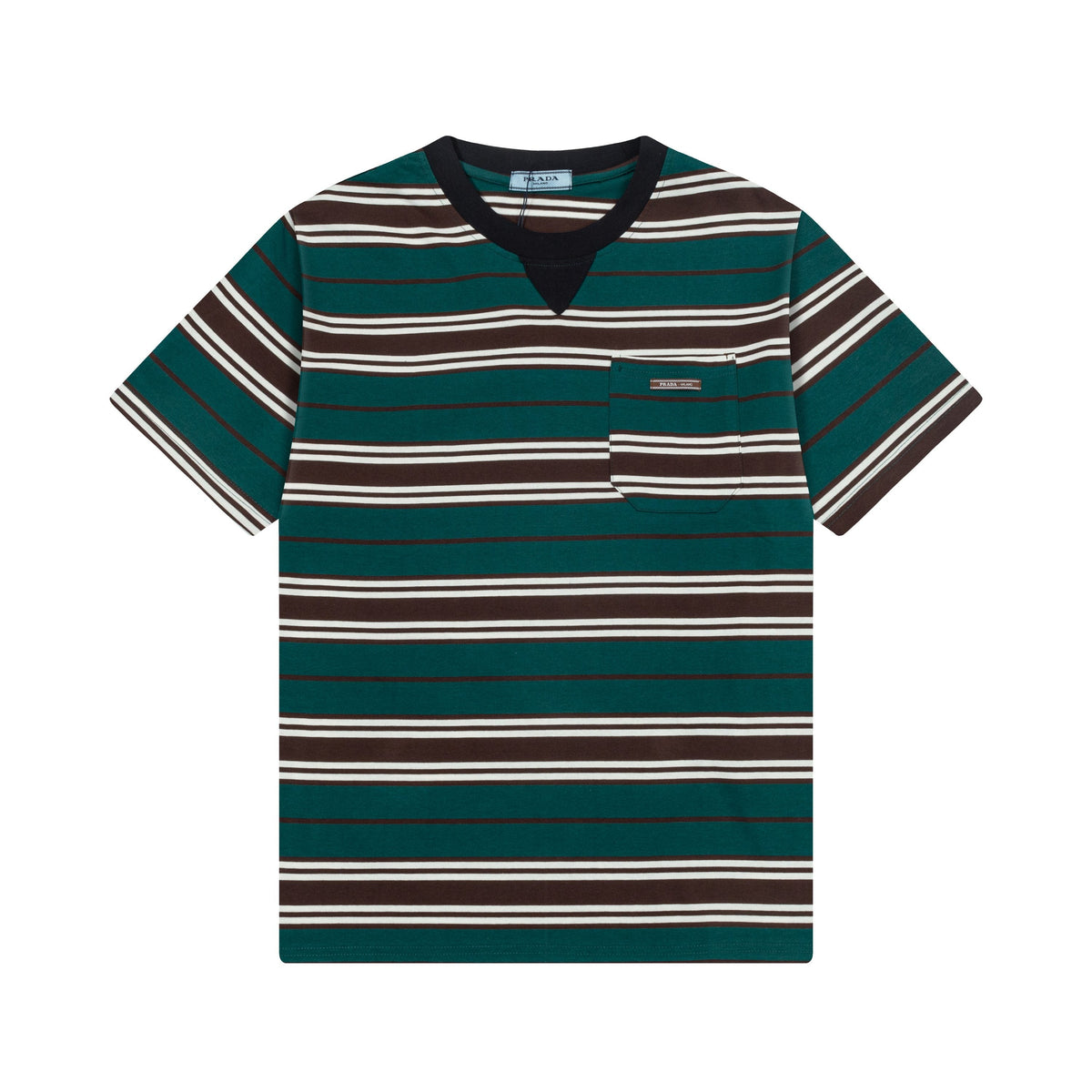 New contrasting striped embroidered T-shirt