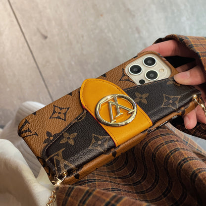 Lou Gold CrossBody Card Holder iPhone Case