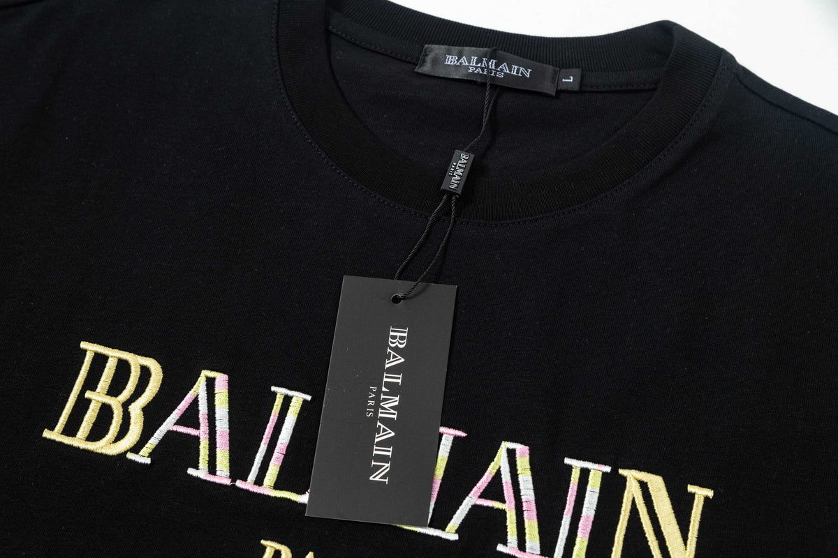 Colorful embroidered pure cotton t-shirt