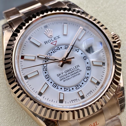 [Super Clone] Regency Dual Time 42 mm Timeless Fluted Bezel Intense white Dial 336935 8078