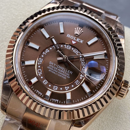 Regency Dual Time 42 mm Timeless Fluted Bezel Chocolate Dial 336935 4045