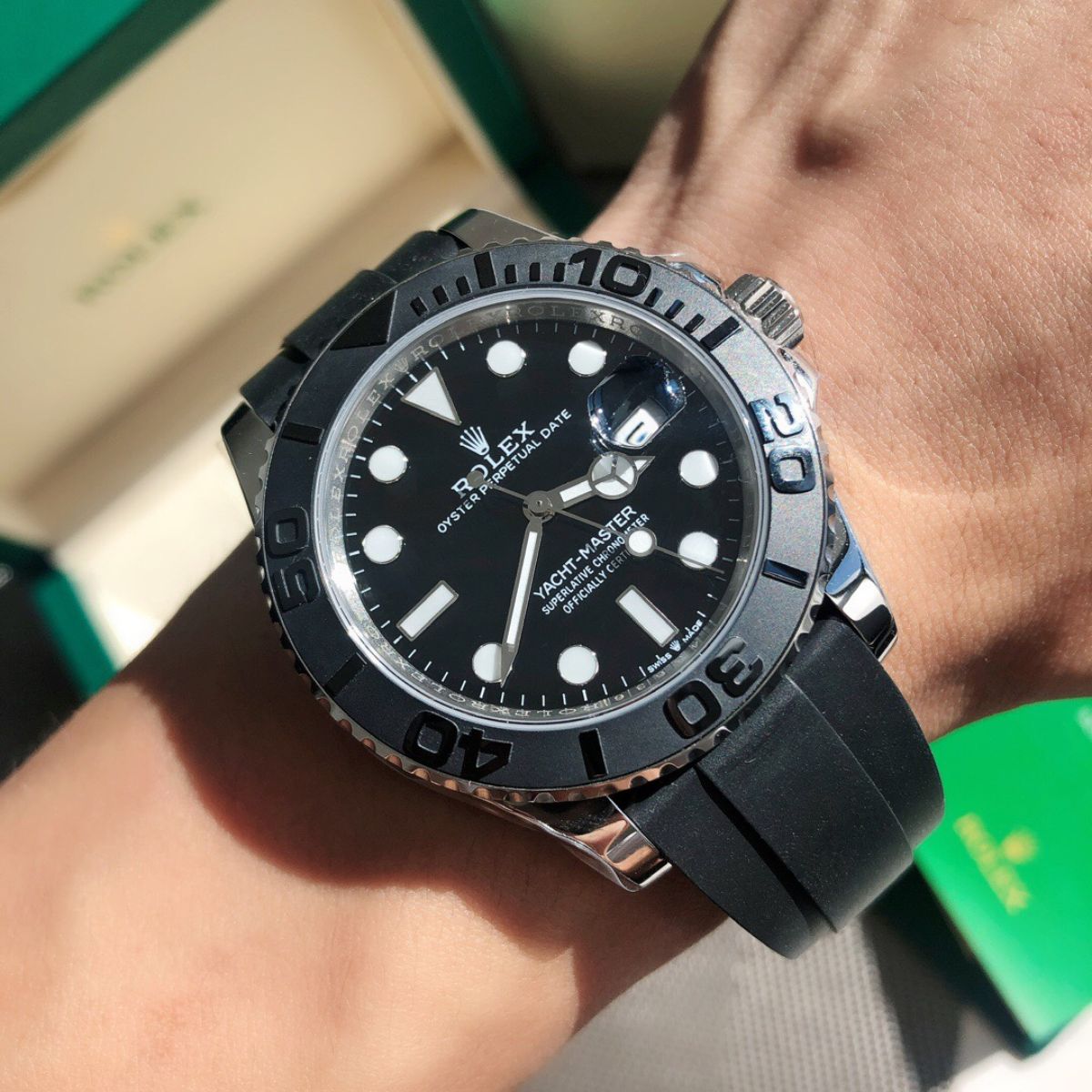 [Super Clone] Regency Marine Master 42 mm Rubber Black ceramic Bezel Bright black Dial 226659 1572