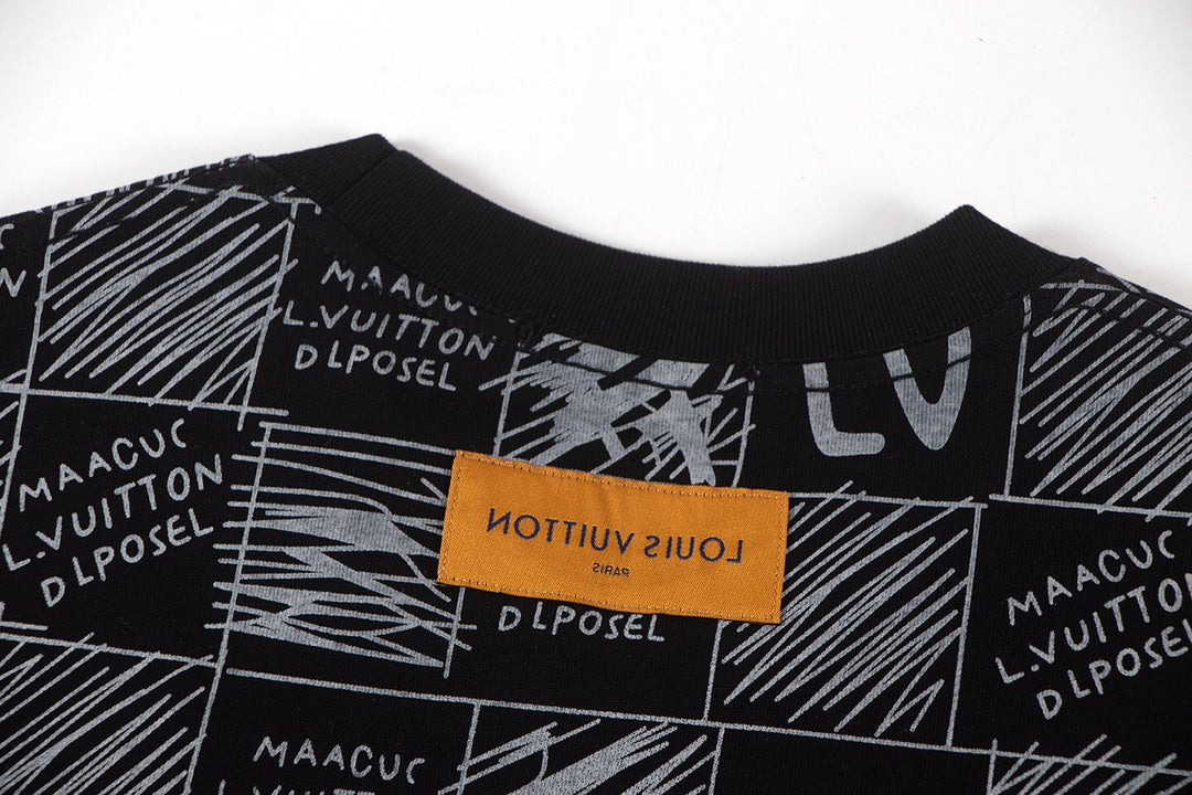 Spliced gradient print t-shirt