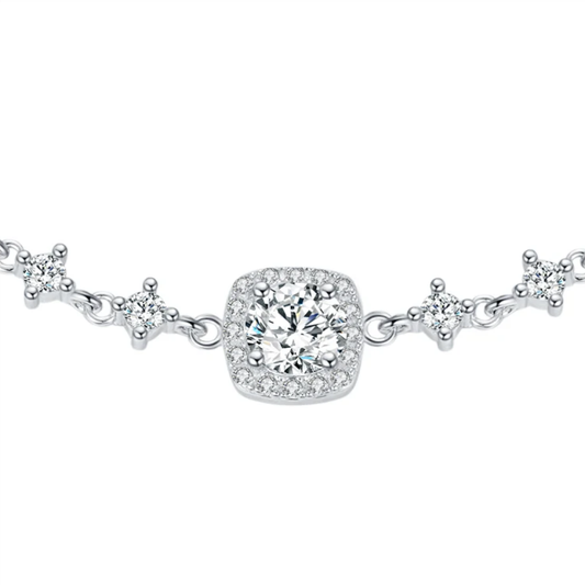 Luxury Moissanite Halo Bracelet