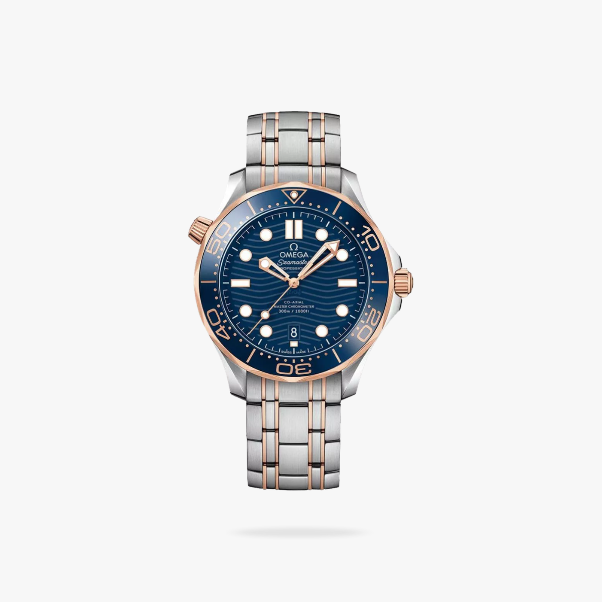 Celestial Seafarer Diver 300M 42mm Steel Rose Gold On Steel Blue Dial 6933