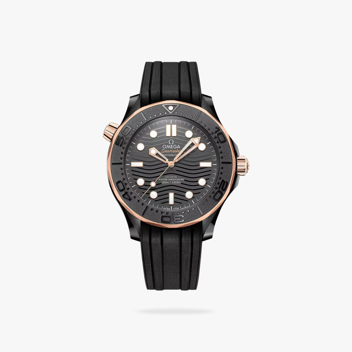 Celestial Seafarer Diver 300M 44mm Black Ceramic On Rubber Strap Black Dial 8166