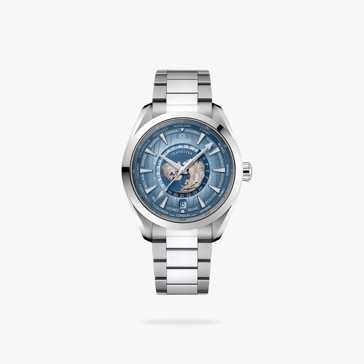Celestial Aqua Sport Worldtimer 150M 43mm Steel On Steel Blue Dial 6518