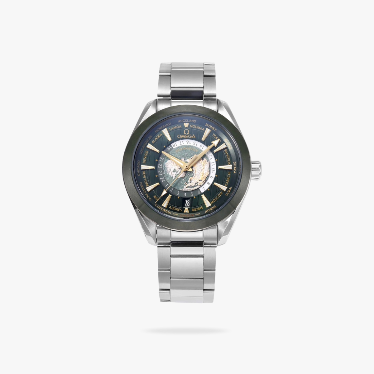 Celestial Aqua Sport Worldtimer 150M 43mm Steel On Steel Grey Dial 7764