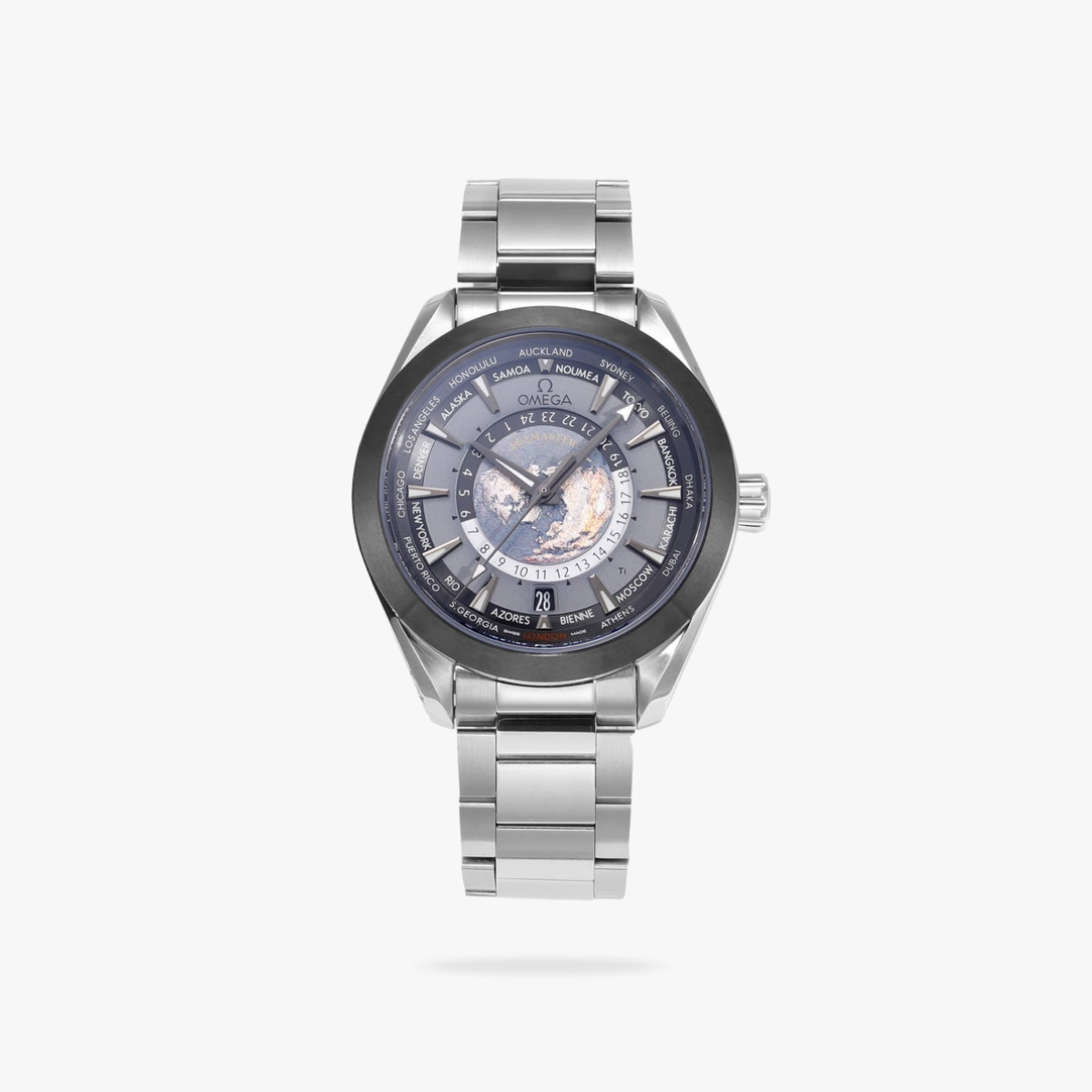 Celestial Aqua Sport Worldtimer 150M 43mm Steel On Steel Blue Dial 3692