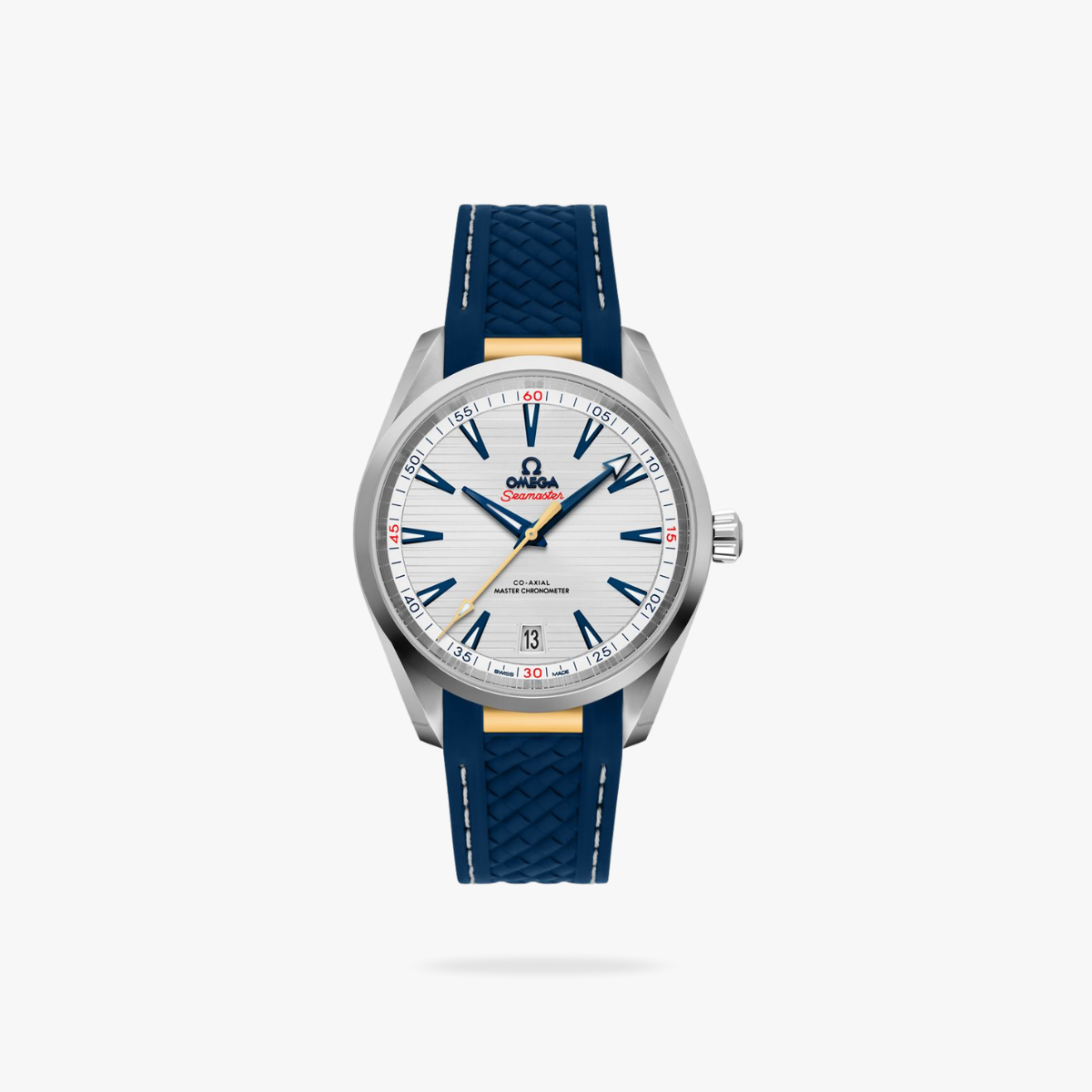 Celestial Aqua Sport 150M 41mm Steel Yellow Gold On Rubber Strap Silver Dial 6212
