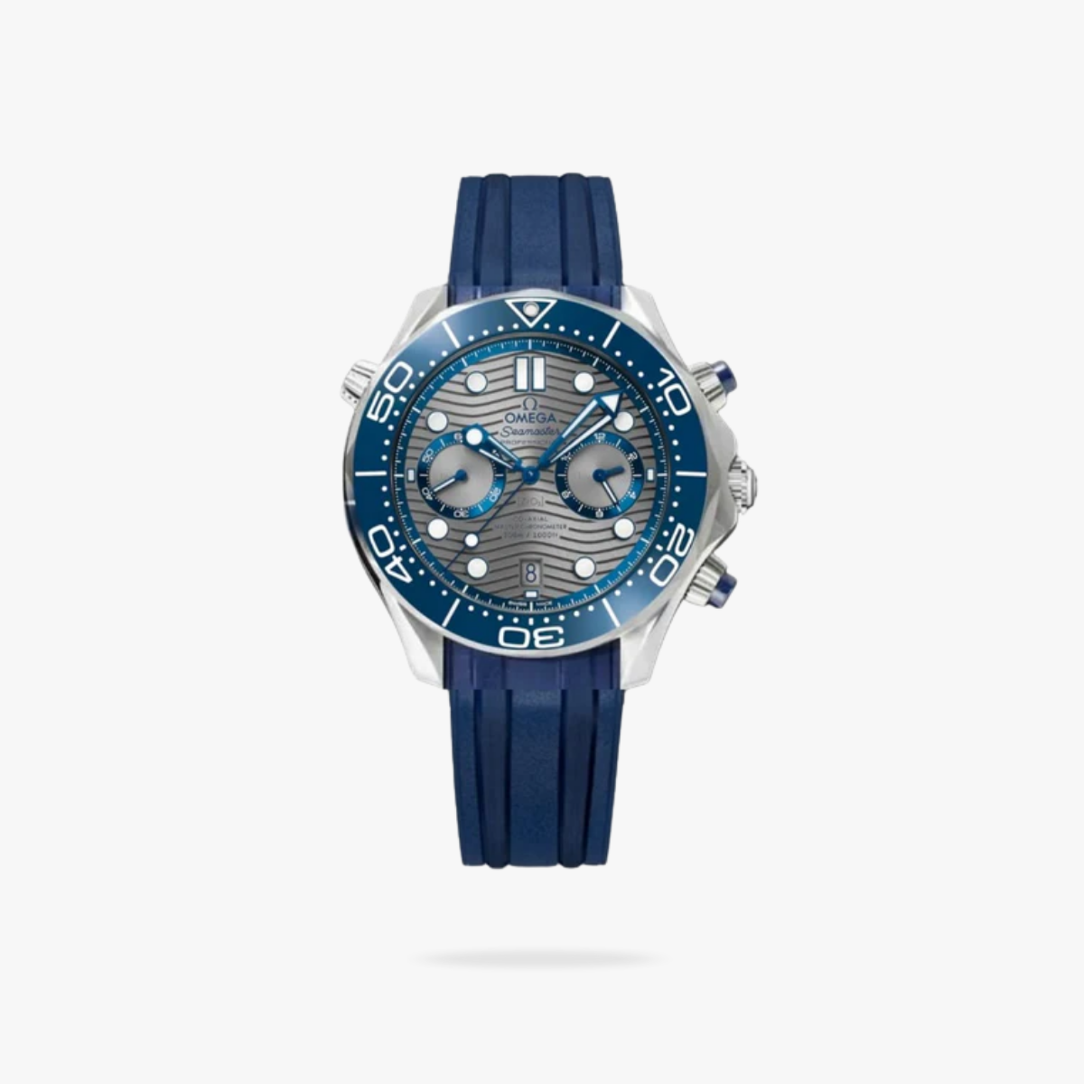 Celestial Seafarer Diver 300M Chronograph 44mm Steel On Rubber Strap Silver Blue Dial 2150