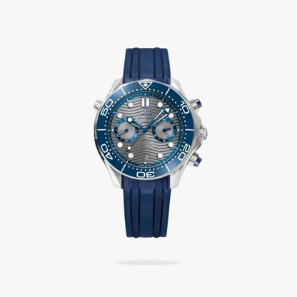 Celestial Seafarer Diver 300M Chronograph 44mm Steel On Rubber Strap Silver Blue Dial 2150