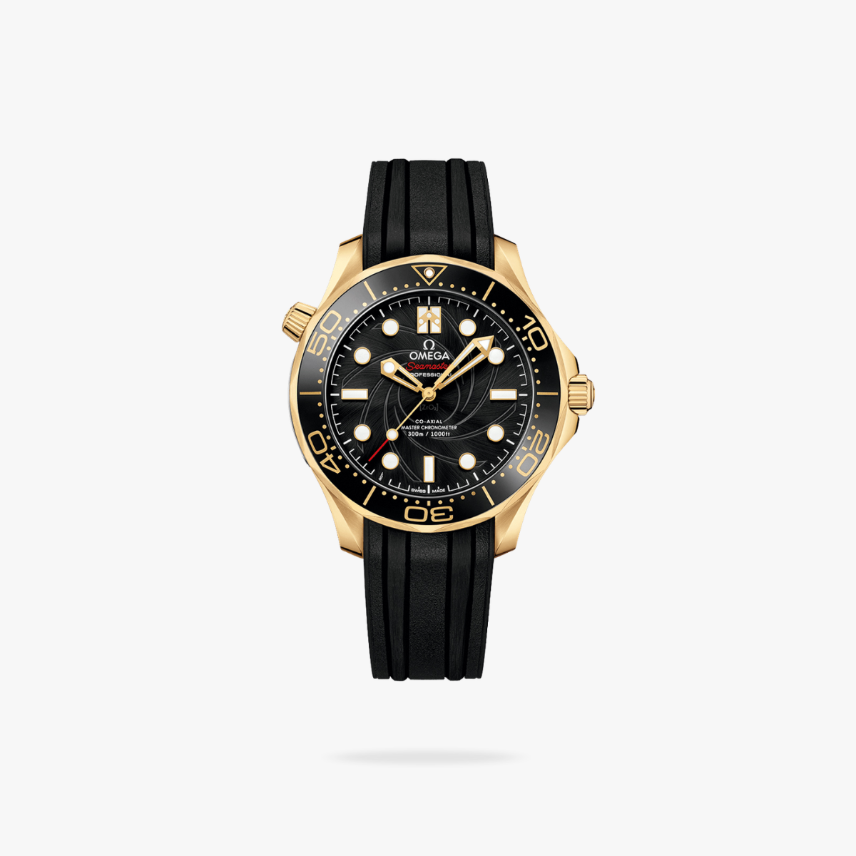 Celestial Seafarer Diver 300M 42mm Yellow Gold On Rubber Strap Black Dial 4681