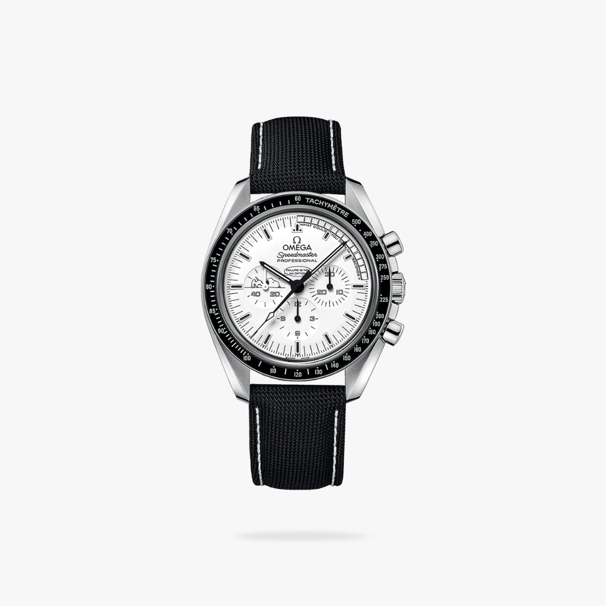 Celestial Chronograph Silver Snoopy Award 50th Anniversary 42mm Steel On Nylon Strap Silver Dial 5392