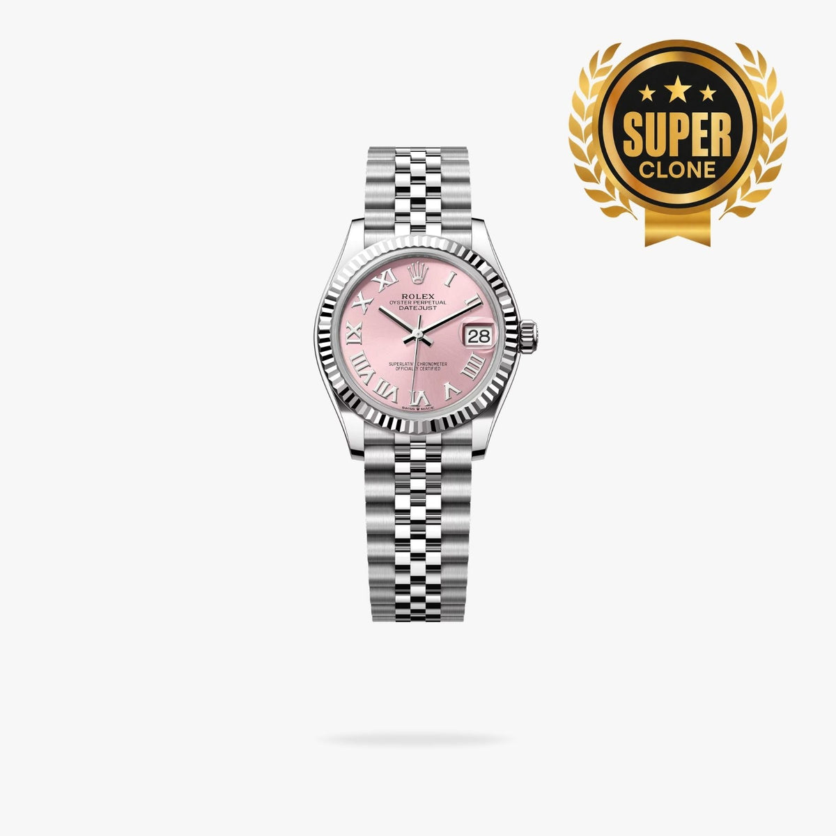 [Super Clone] Regency Classic Date 31 mm Five-Link Fluted Bezel Pink Dial 278274 8801