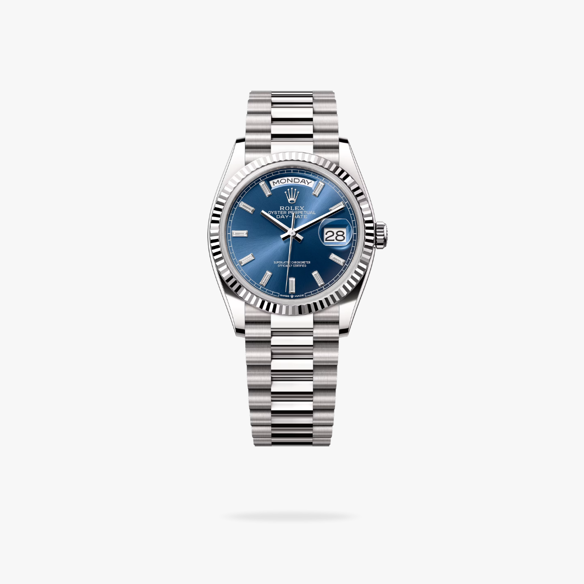 Regency Weekday 36 mm Weekday Fluted Bezel Bright blue Dial 128239 9755