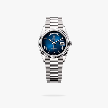 Regency Weekday 36 mm Weekday Fluted Bezel Blue ombre Dial 128239 8307