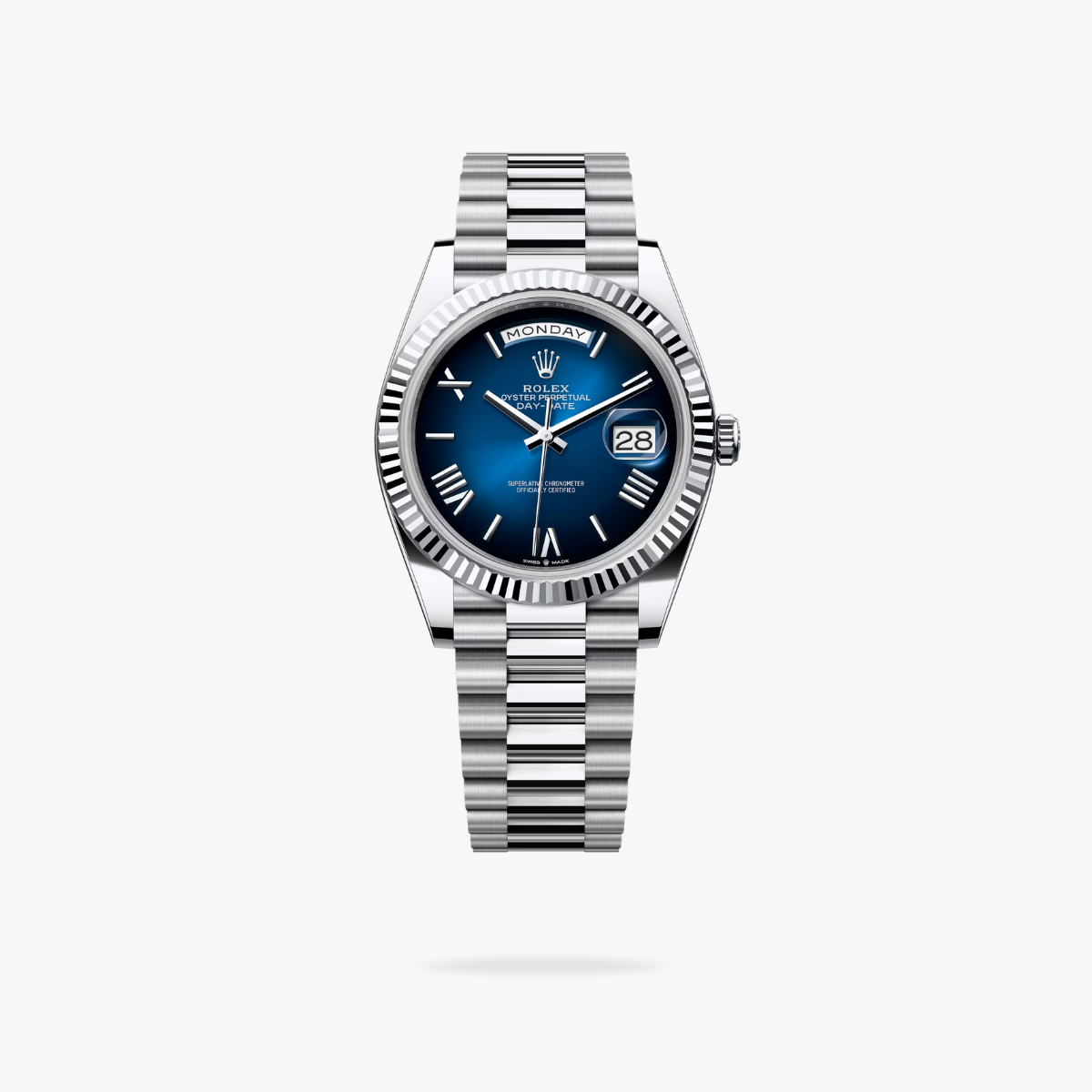Regency Weekday 40 mm Weekday Fluted Bezel Blue ombre Dial 228236 6826