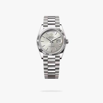 Regency Weekday 36 mm Weekday Fluted Bezel Silver Dial 128239 6433