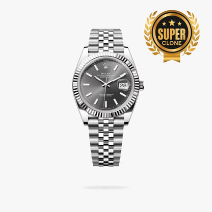 [Super Clone] Regency Classic Date 41 mm Five-Link Fluted Bezel Slate Dial 126334 6528