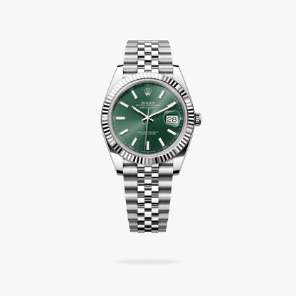 Regency Classic Date 41 mm Five-Link Fluted Bezel Mint green Dial 126334 7165