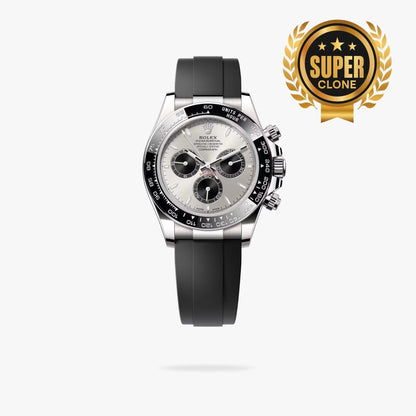 [Super Clone] Regency Racing Chronograph 40 mm Rubber Ceramic Bezel Steel and bright black Dial 126519LN 4605