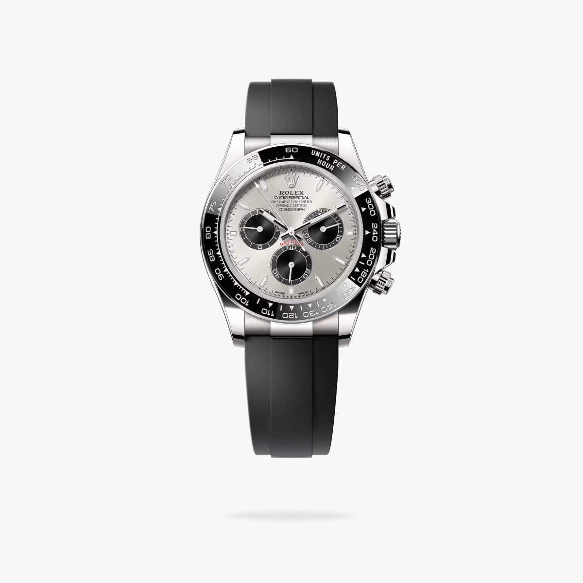 Regency Racing Chronograph 40 mm Rubber Ceramic Bezel Steel and bright black Dial 126519LN 3845