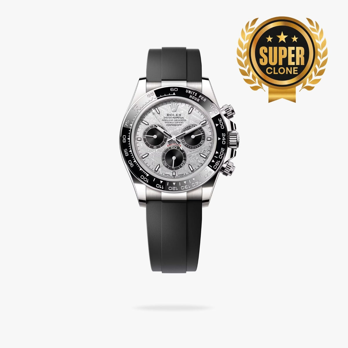 [Super Clone] Regency Racing Chronograph 40 mm Rubber Ceramic Bezel Meteorite and black Dial 126519LN 2180