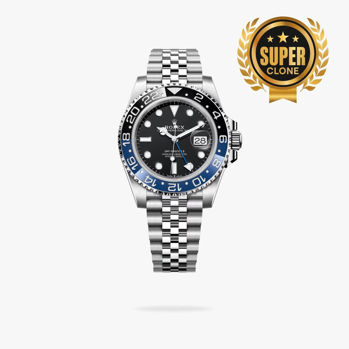 [Super Clone] Regency Traveller Traveller 40 mm Five-Link Blue and black Bezel Black Dial 126710BLNR 3855