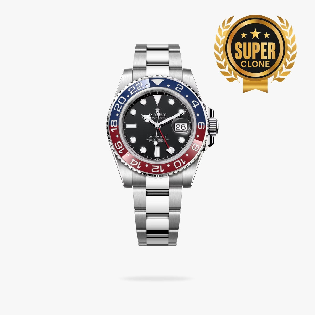 [Super Clone] Regency Traveller Traveller 40 mm Timeless Red and blue Bezel Black Dial 126710BLRO 7840