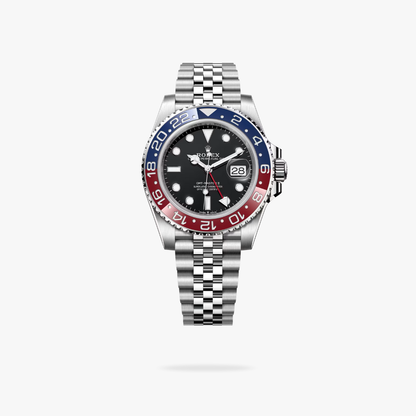 Regency Traveller Traveller 40 mm Five-Link Red and blue Bezel Black Dial 126710BLRO 8499