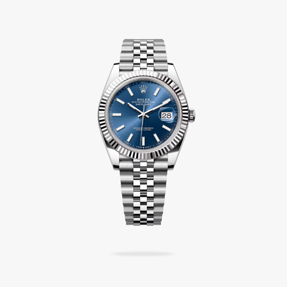 Regency Classic Date 41 mm Five-Link Fluted Bezel Bright blue Dial 126334 7483