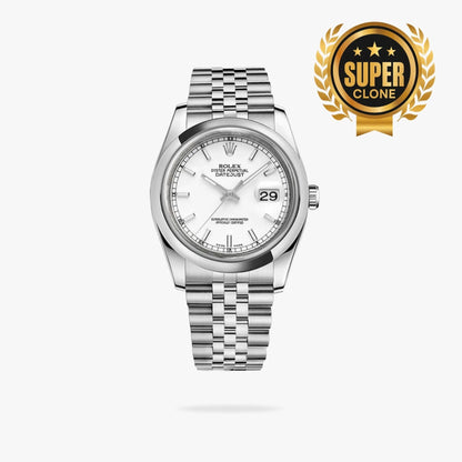 [Super Clone] Regency Classic Date 36 mm Five-Link Domed Bezel White Dial 7278