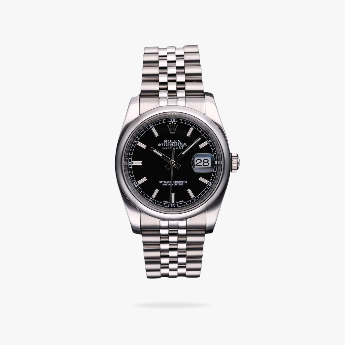 Regency Classic Date 36 mm Five-Link Domed Bezel Bright black Dial 8869