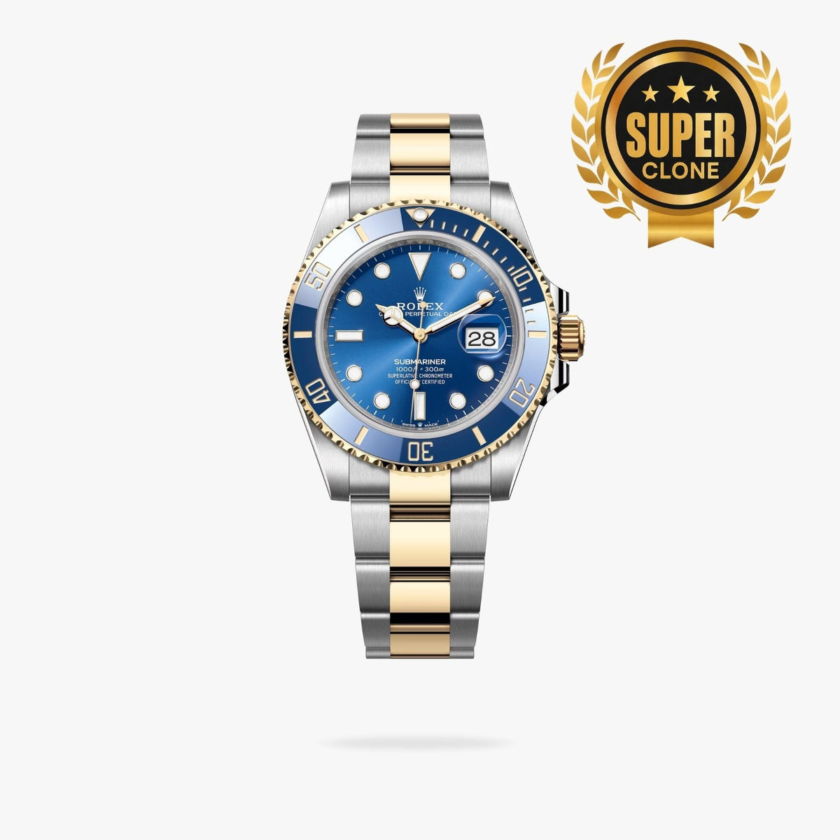 [Super Clone] Regency Diver Date 41 mm Timeless Blue ceramic Bezel Bright blue Dial 126613LB 8587