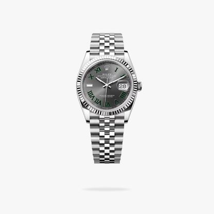 Regency Classic Date 36 mm Five-Link Fluted Bezel Slate Dial 126233 5818