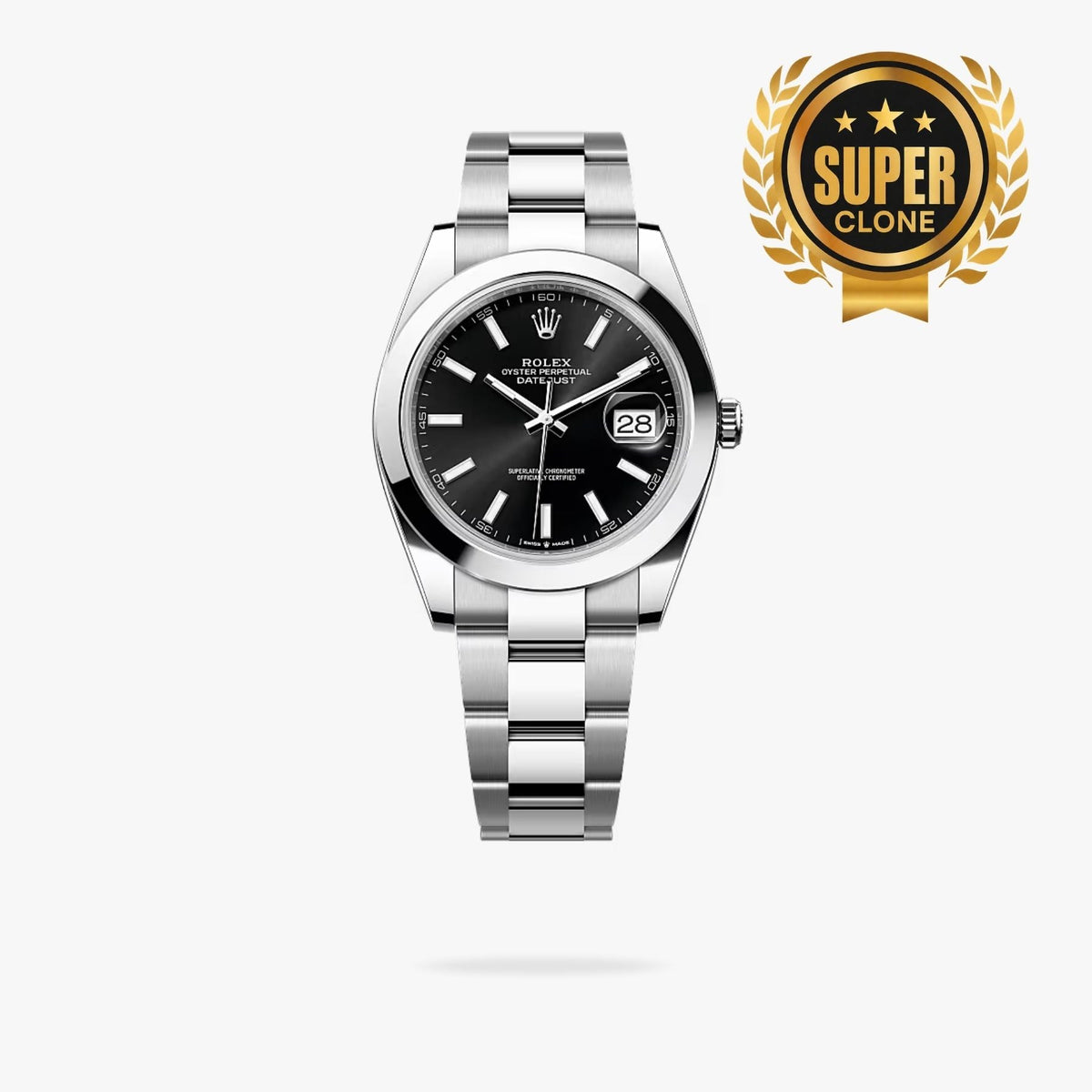 [Super Clone] Regency Classic Date 41 mm Timeless Smooth Bezel Bright black Dial 126300 8245