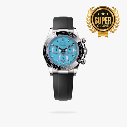 [Super Clone] Regency Racing Chronograph 40 mm Rubber Ceramic Bezel Ice blue Dial 2495