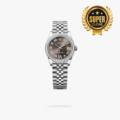 [Super Clone] Regency Classic Date 31 mm Five-Link Brilliant diamond set Bezel Dark grey set with diamonds Dial 278384RBR 4269