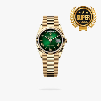 [Super Clone] Regency Weekday 36 mm Weekday Fluted Bezel Blue ombre Dial 128238 7153