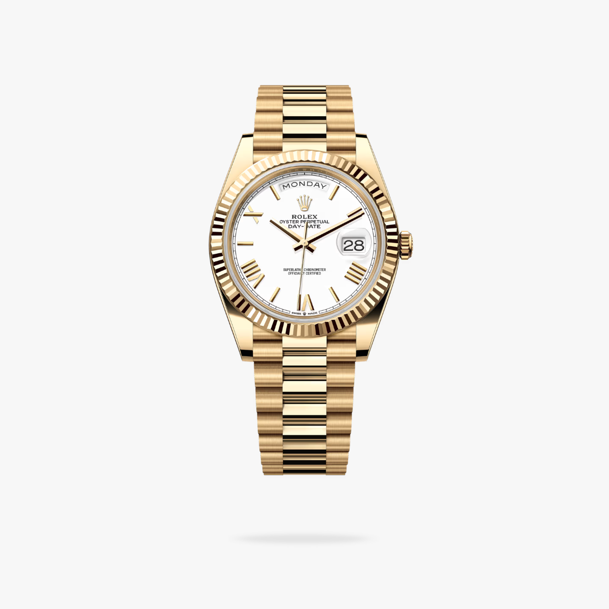 Regency Weekday 40 mm Weekday Fluted Bezel White Dial 228236 3433
