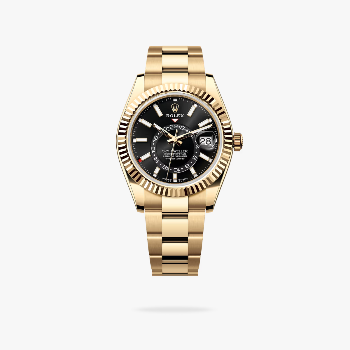 Regency Dual Time 42 mm Timeless Fluted Bezel Bright black Dial 336938 6450