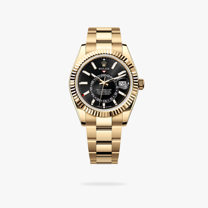 Regency Dual Time 42 mm Timeless Fluted Bezel Bright black Dial 336938 6450