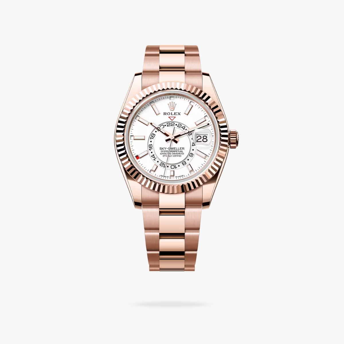 Regency Dual Time 42 mm Timeless Fluted Bezel Intense white Dial 336935 4650
