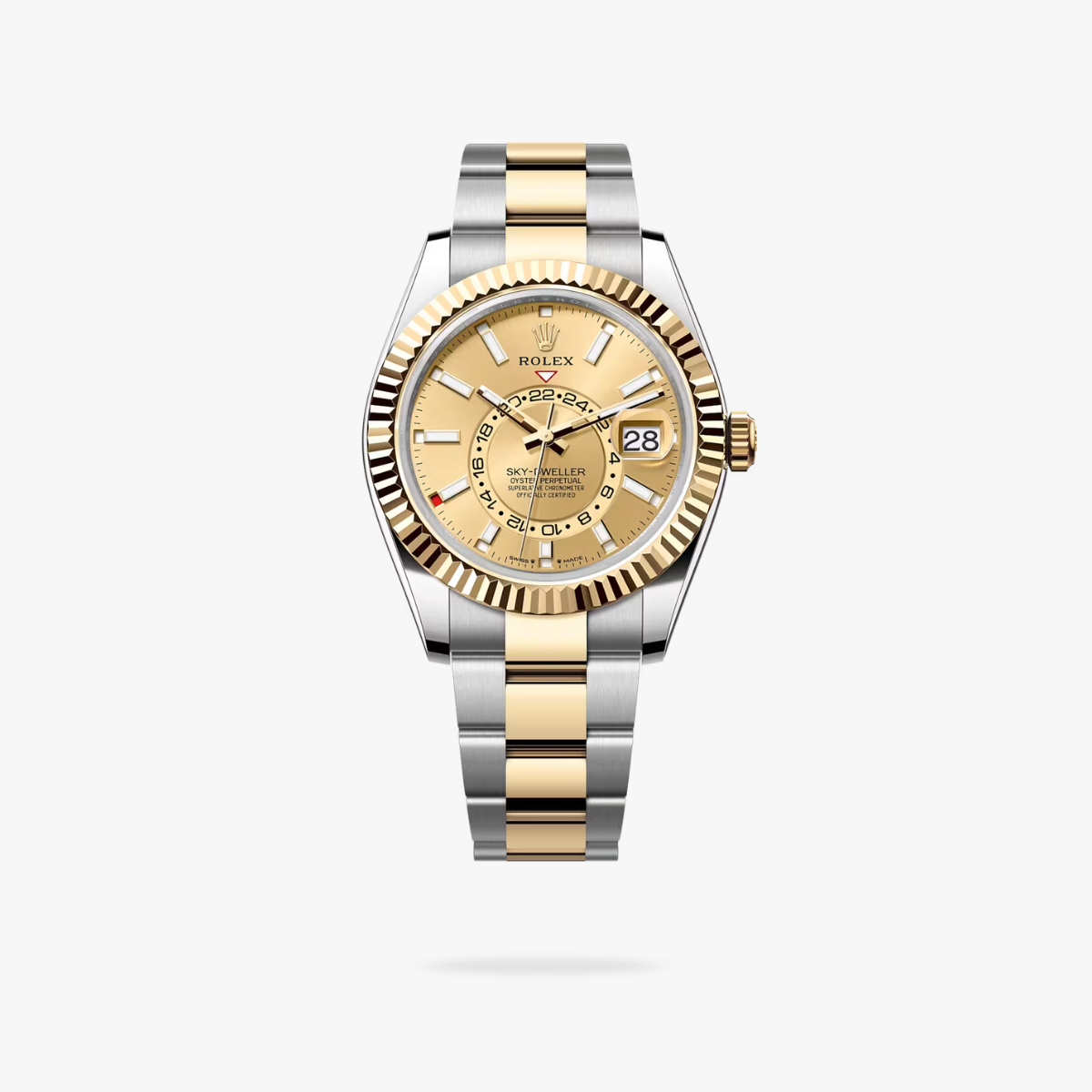 Regency Dual Time 42 mm Timeless Fluted Bezel Champagne colour Dial 336933 7681