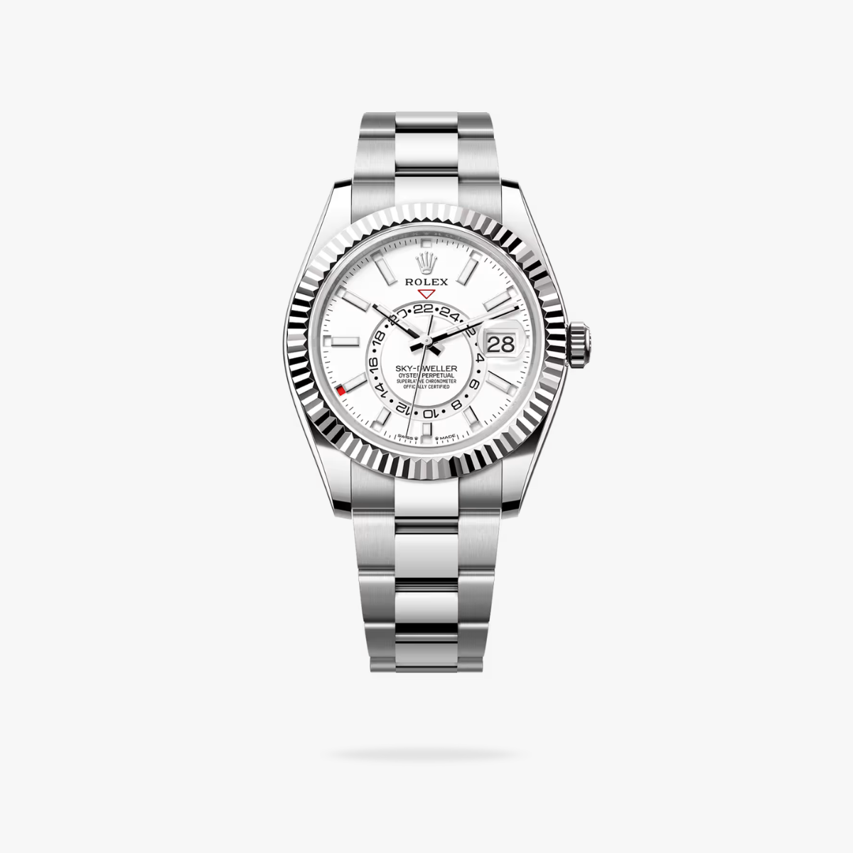 Regency Dual Time 42 mm Timeless Fluted Bezel Intense white Dial 336934 6182